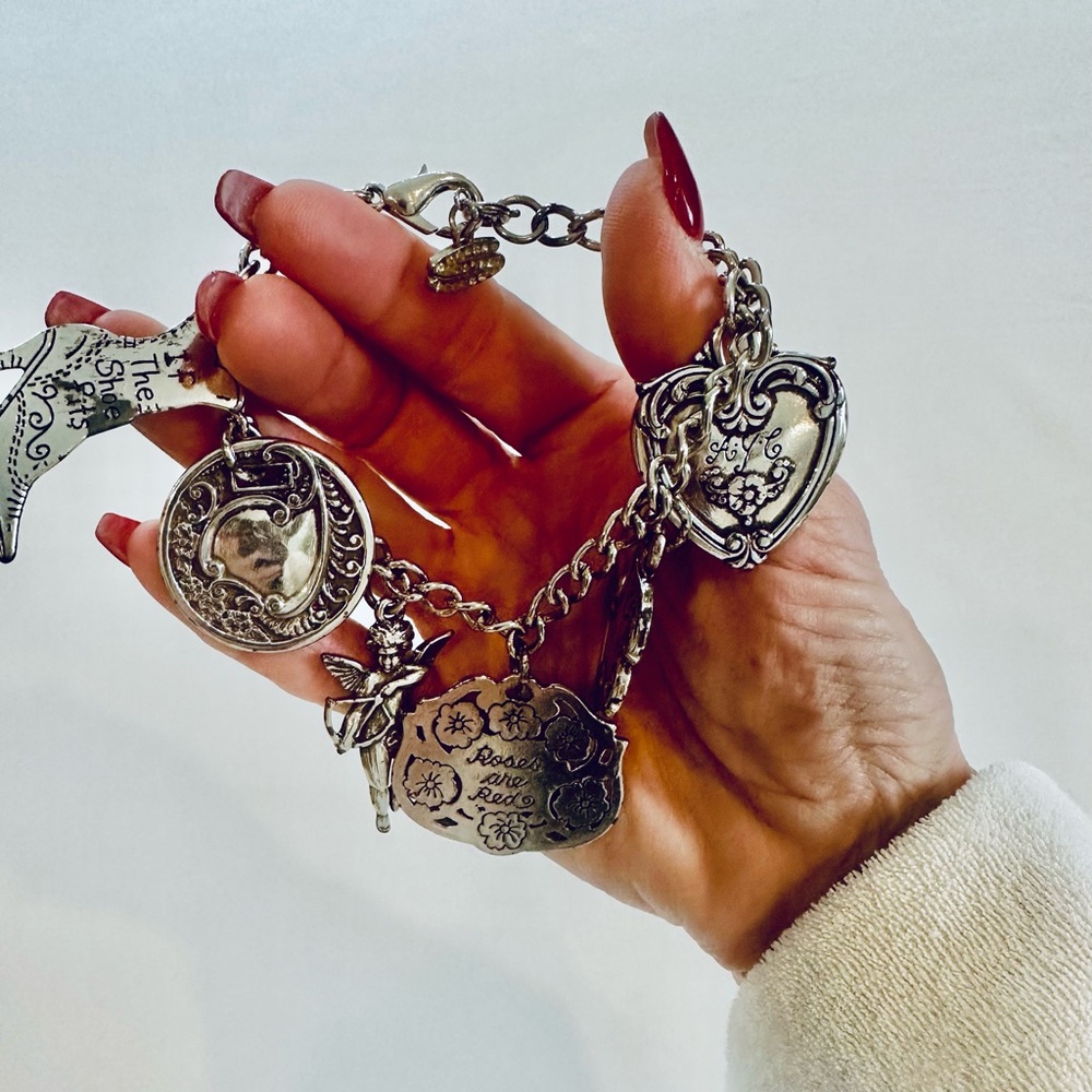 Brighton Vintage Special Edition  Silver Charm Bracelet. Size